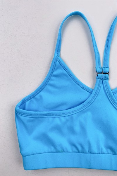 訂做藍色瑜伽運動套裝  設計緊身運動服  運動服供應商 女裝 WTV183 細節-6